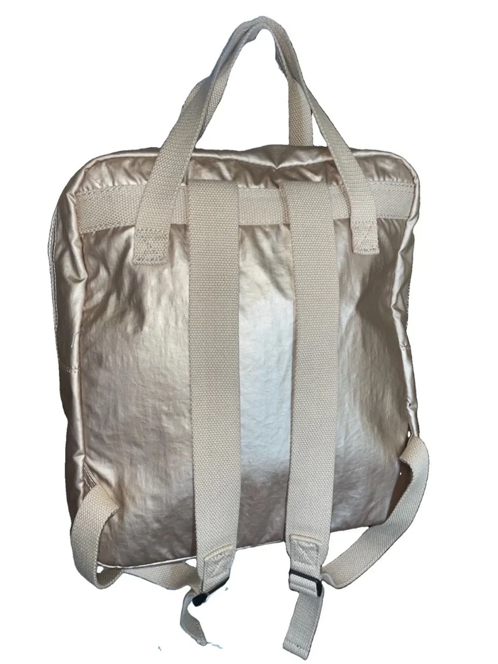 Kipling Audrie Metallic Nylon Diaper Backpack Travel Baby Bag Rose Gold